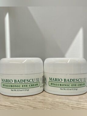 (2) Mario Badescu Hyaluronic Eye Cream 0.5oz Anti Aging Dark Circles Puffiness
